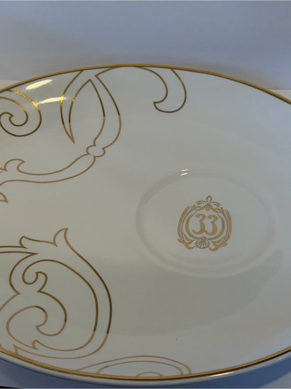 Disney Club 33 Elegant White and Gold Porcelain Teacup & Saucer Set